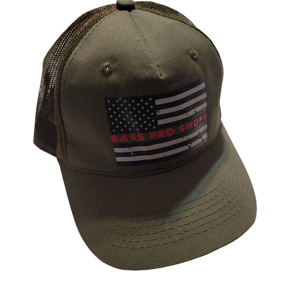 Bass Pro Shops Other - Bass Pro Shop Mens Army Green American Flag Snapback Hat
